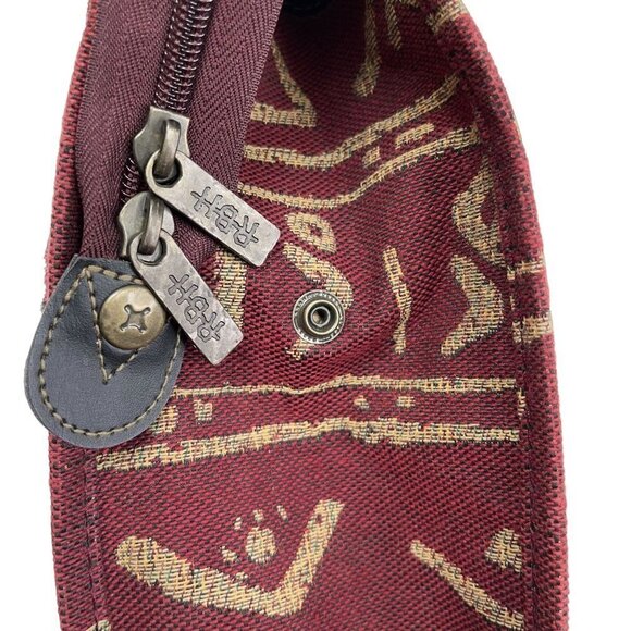 Ricardo Beverly Hills Rust Orange Tribal Print Cotton Blend Shoulder Tote Bag - Picture 5 of 8